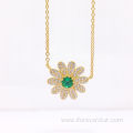 flower shape 925 Sterling jewelry set necklace